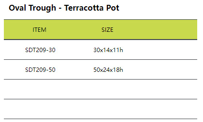 Oval Trough - Terracotta Pot